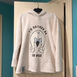 Eeyore Fleece Hoodie I'd Rather Be In Bed Women Size M